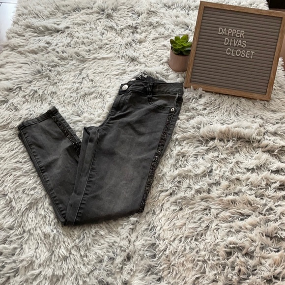 Black Washed Jeans with Sparkle strip - Picture 1 of 4